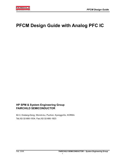 Fairchild PFCM Power Factor Correction Module Design Guide - cover page