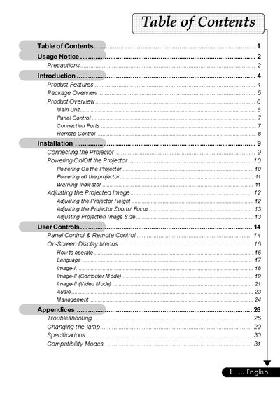 Acer Projector User Manual - cover page