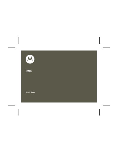 Motorola i296 User’s Guide - cover page