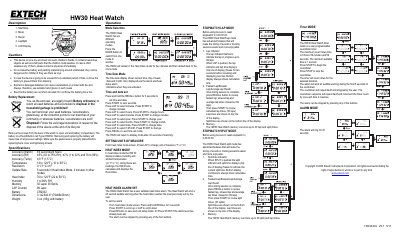 Extech HW30 Heat Watch User Manual