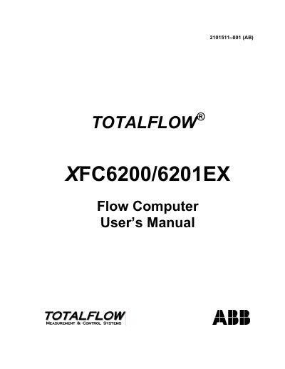Totalflow XFC6200/6201EX Flow Computer User Manual - cover page