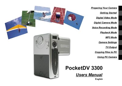 Aiptek PocketDV 3300 User Manual - cover page