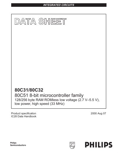 Philips 80C31/80C32 Data Handbook