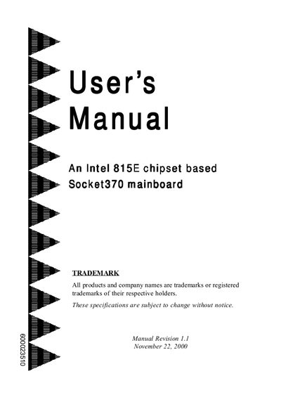 An Intel 815E chipset based Socket370 mainboard user manual(1)(1)