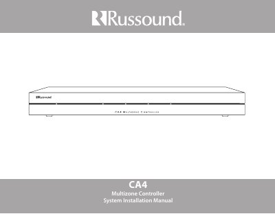 Russound CA4 Multizone Controller Installation Manual - cover page