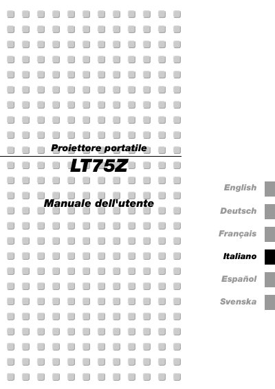NEC LT75Z Projector User Manual - cover page