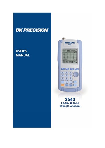B&K Precision 2640 User Manual - cover page