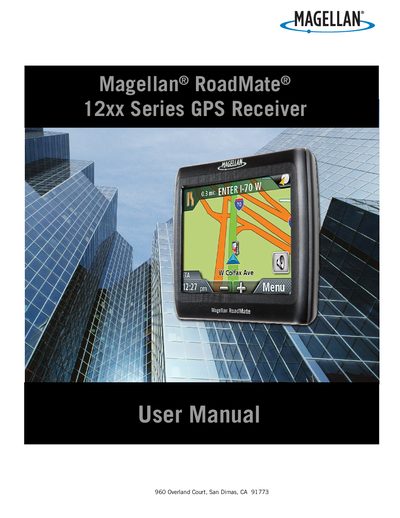 Magellan RoadMate 12xx Series GPS Receiver User Manual - cover page