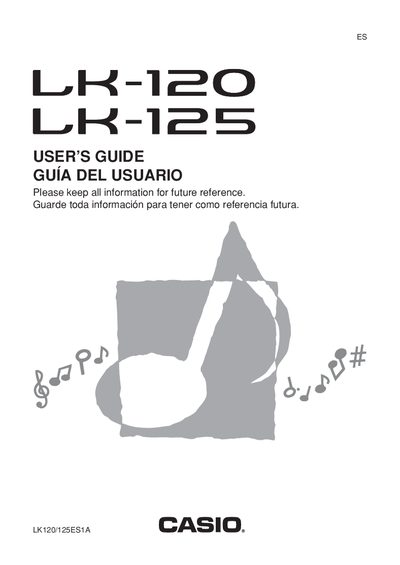 Casio LK-120/LK-125 Keyboard User's Guide - cover page