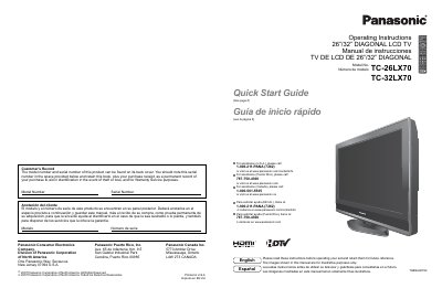 Panasonic TC-26LX70 TC-32LX70 Manual(1) - cover page