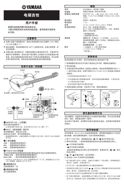 Yamaha SYSTEM-61 Acoustic-Electric Guitar User Manual