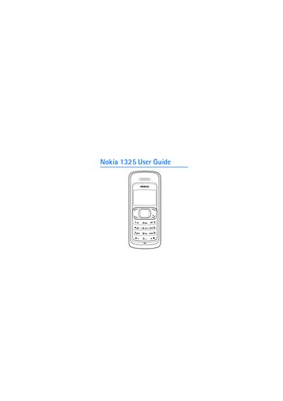 Nokia 1325 User Guide - cover page