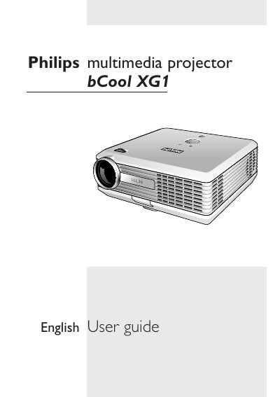 Philips bCool XG1 Multimedia Projector User Guide - cover page