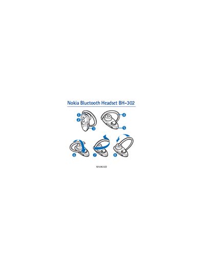 Nokia BH-302 Bluetooth Headset User Guide - cover page
