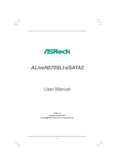 ASRock ALiveN570SLI-eSATA2 Motherboard User Manual