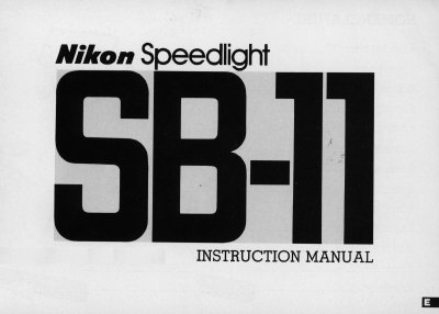 Nikon SB-11 Speedlight User Manual - cover page
