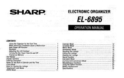 SHARP EL6895 Operation Manual