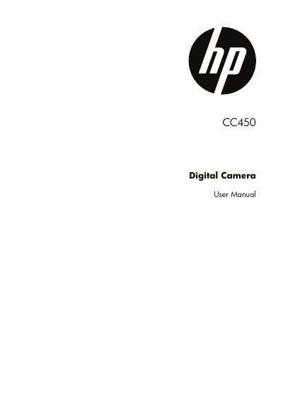 HP CC450 Digital Camera User Manual - cover page