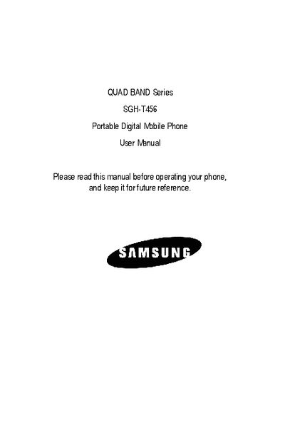 Samsung SGH-T456 User Manual - cover page