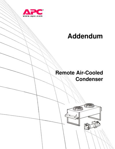 APC Remote Air‑Cooled Condenser Addendum Manual - cover page