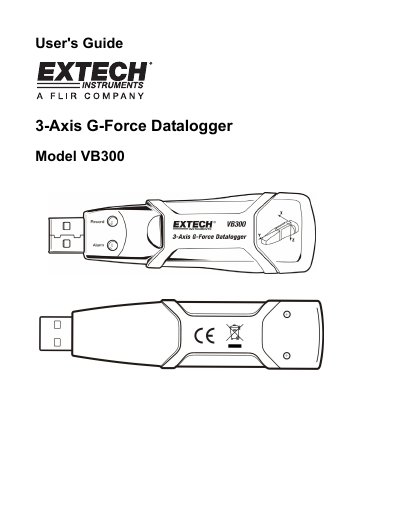 EXTECH VB300 3-Axis G-Force Datalogger User's Guide