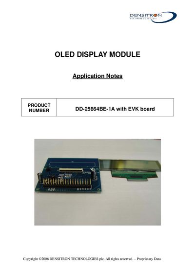 Densitron DD-25664BE-1A OLED Display Module Application Note - cover page