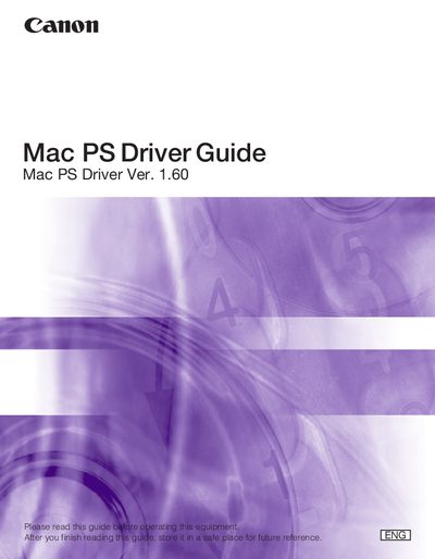 Canon Mac PS Driver User Manual - cover page