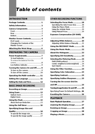 C200 Digital Camera User Manual - cover page