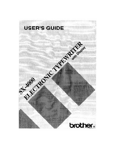 Brother SX-4000 Electronic Typewriter User Manual - cover page