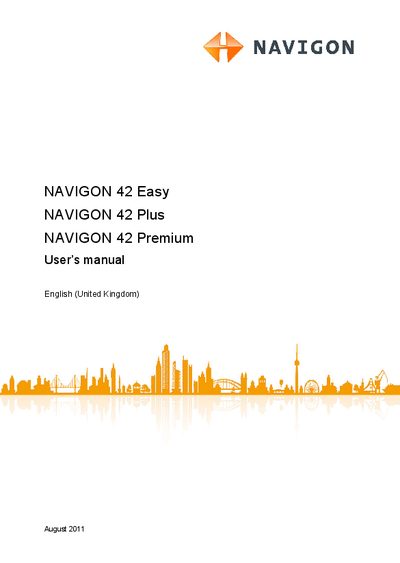 Navigon 42 Easy/Plus/Premium User Manual - cover page