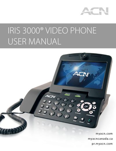 ACN IRIS 3000 Video Phone User Manual - cover page
