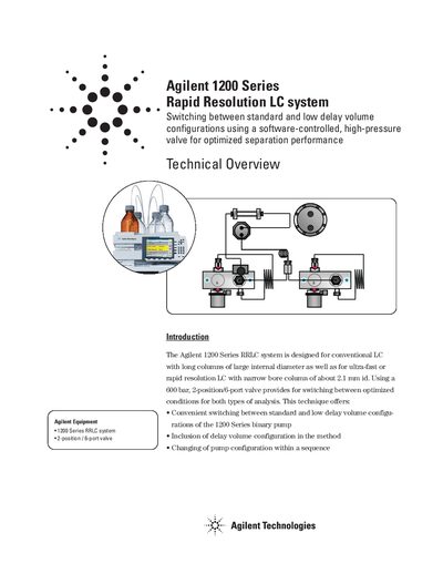 Agilent 1200 Series RRLC System Technical Overview - cover page