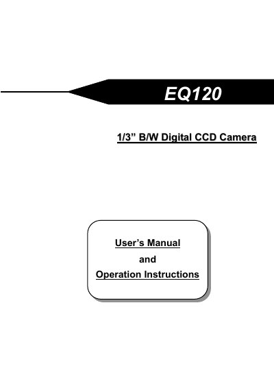 EverFocus EQ120 Digital Camera User Manual - cover page