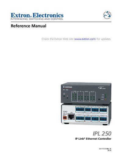 Extron IPL 250 Reference Manual - cover page