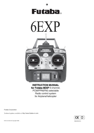 Futaba 6EXP Radio Control System Instruction Manual - cover page