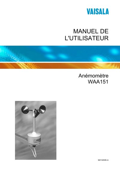 Vaisala WAA151 User Manual