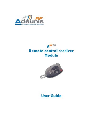 Adeunis ARF7294 Remote Control Receiver Module User Guide - cover page