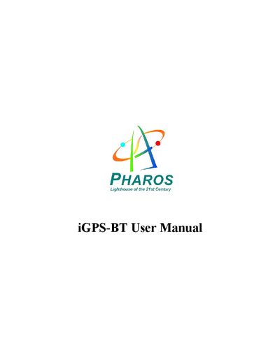 Pharos iGPS-BT User Manual - cover page