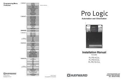 HAYWARD Installation Manual for models PL-PS-4-CUL PL-PS-8-CUL PL-PS-16-CUL - cover page