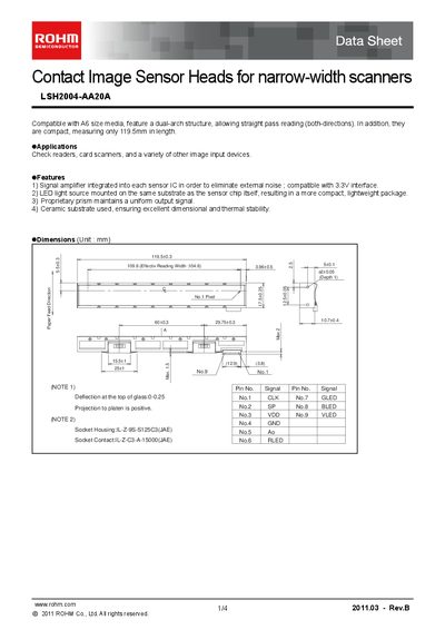 ROHM LSH2004-AA20A Datasheet - cover page