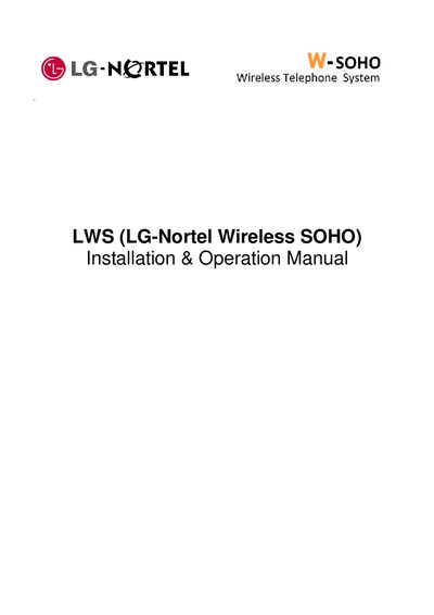 LG-Nortel LWS Wireless SOHO Installation & Operation Manual - cover page