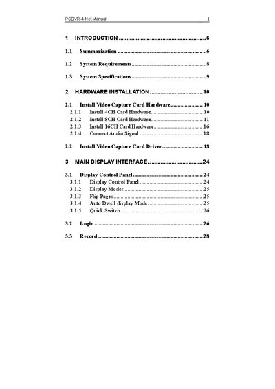 PCDVR 4-Net User Manual - cover page