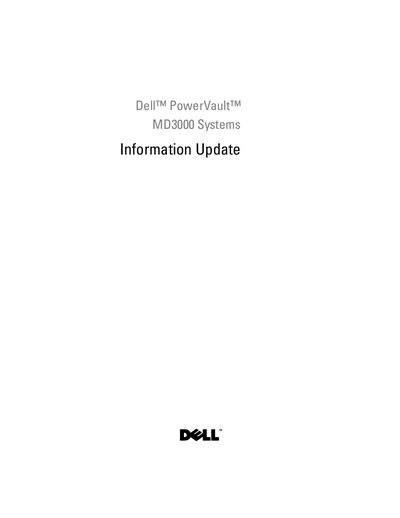 Dell PowerVault MD3000 Systems Manual - cover page