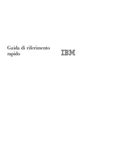 IBM Guida di riferimento rapido1 - cover page