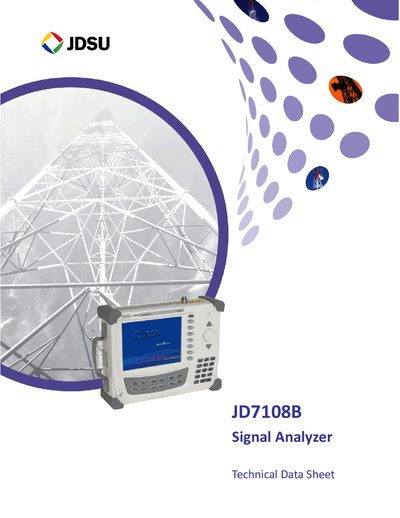 JDSU JD7108B Signal Analyzer Technical Data Sheet - cover page