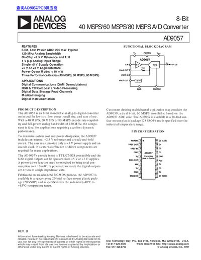 ANALOG DEVICES AD9057 handbook1 - cover page
