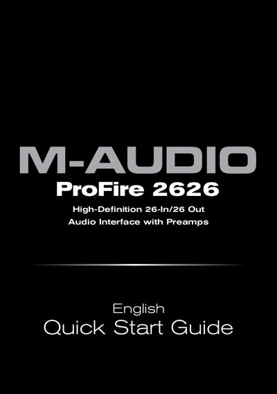 M-Audio ProFire 2626 Quick Start Guide - cover page