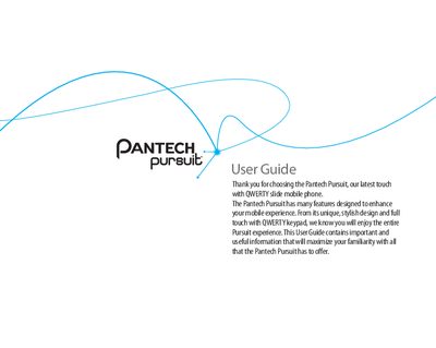 Pantech Pursuit User Guide - cover page