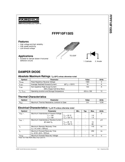 FAIRCHILD FFPF10F150S Manual - cover page