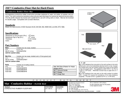 3M Conductive Floor Mat for Hard Floors User Manual - cover page